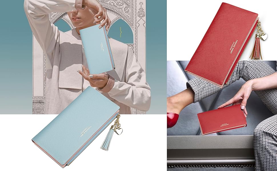 Carteira Feminina Longa Valentoria com Zíper e Tassel: elegância minimalista e grande capacidade para o dia a dia - Imagem 2