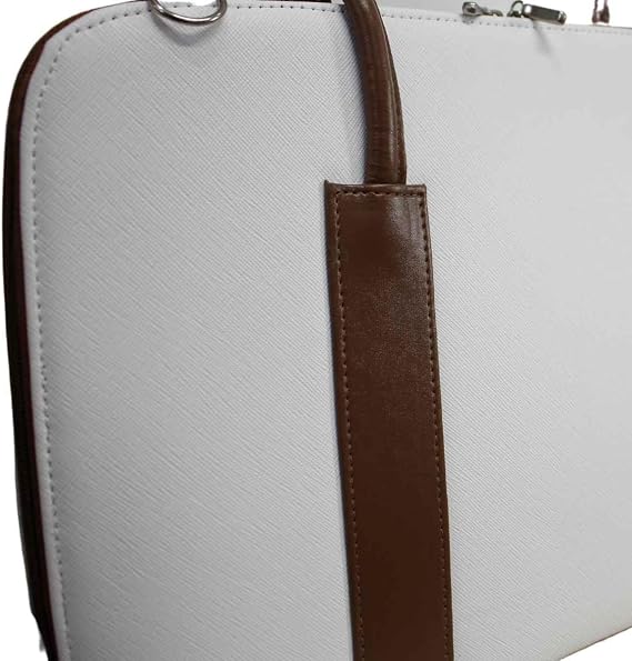 Bolsa Pasta para Notebook Feminina Executiva FM Farmel 15,6 Polegadas Branco Prada - Imagem 4