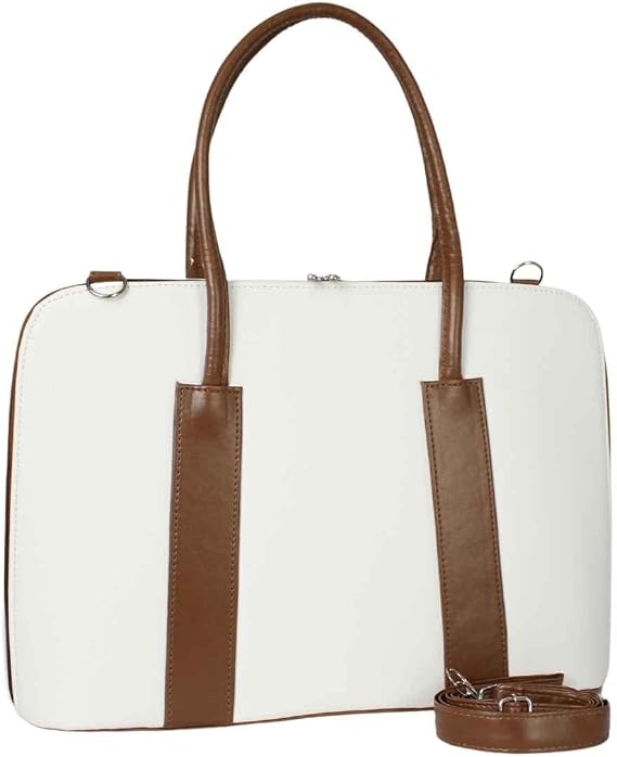 Bolsa Pasta para Notebook Feminina Executiva FM Farmel Branco Prada 15,6 Polegadas
