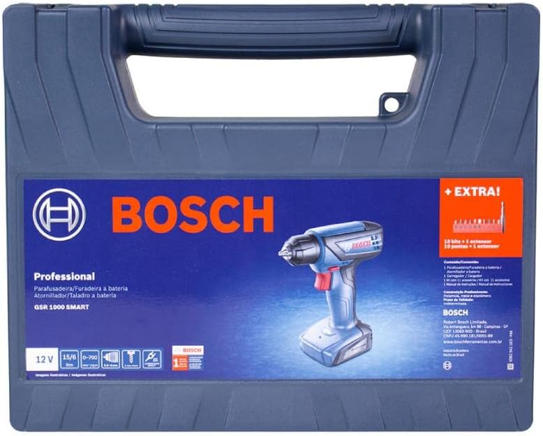 Bosch Furadeira e Parafusadeira GSR 1000 Smart 12V com Kit de Acessórios e Carregador Bivolt - Imagem 2