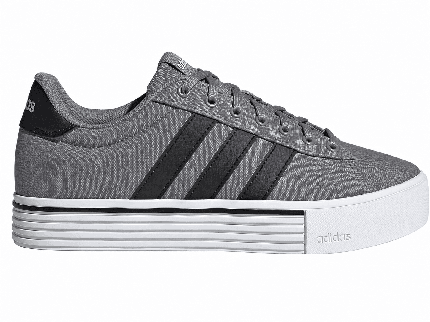 Adidas Daily 4.0 Cinza Masculino - Tênis Adidas Daily 4.0 Cinza Masculino casual com listras pretas e solado branco