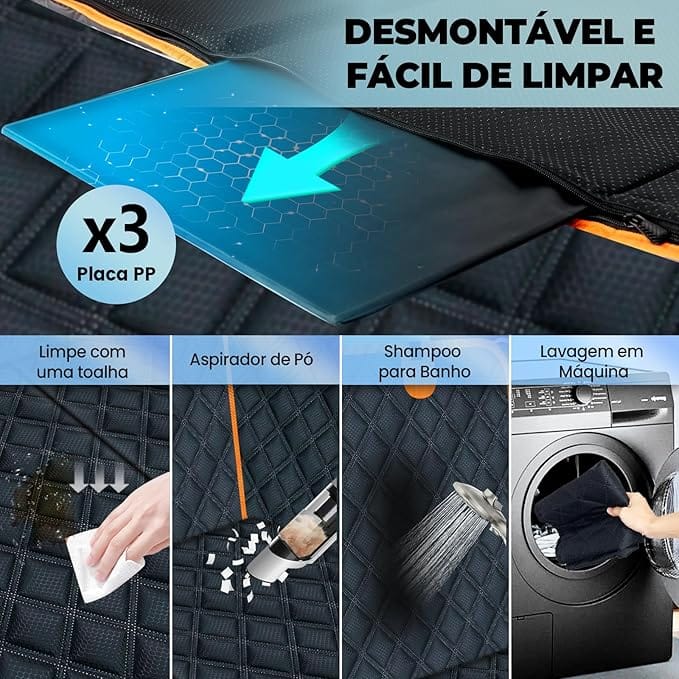 Capa Protetora para Banco Traseiro de Carro para Pets Impermeável com Proteção de Portas - Imagem 5