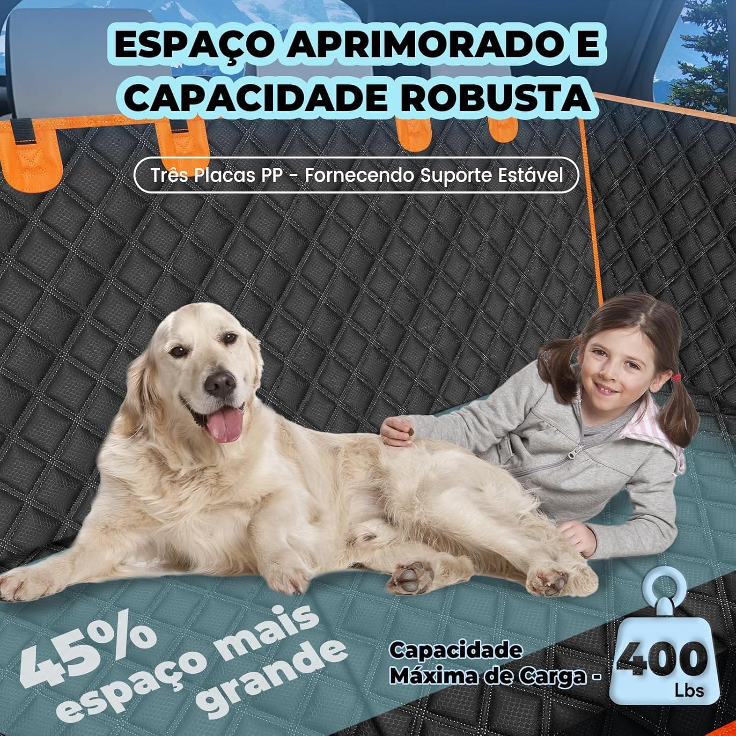 Capa Protetora para Banco Traseiro de Carro para Pets Impermeável com Proteção de Portas - Imagem 6