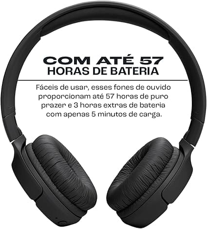 JBL Tune 520BT Preto – Fone de Ouvido Bluetooth Sem Fio com 57 Horas de Bateria - Imagem 7