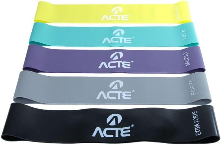 Kit Mini Band Acte T315 - Kit Mini Band Acte T315 com 5 níveis de resistência para treino funcional