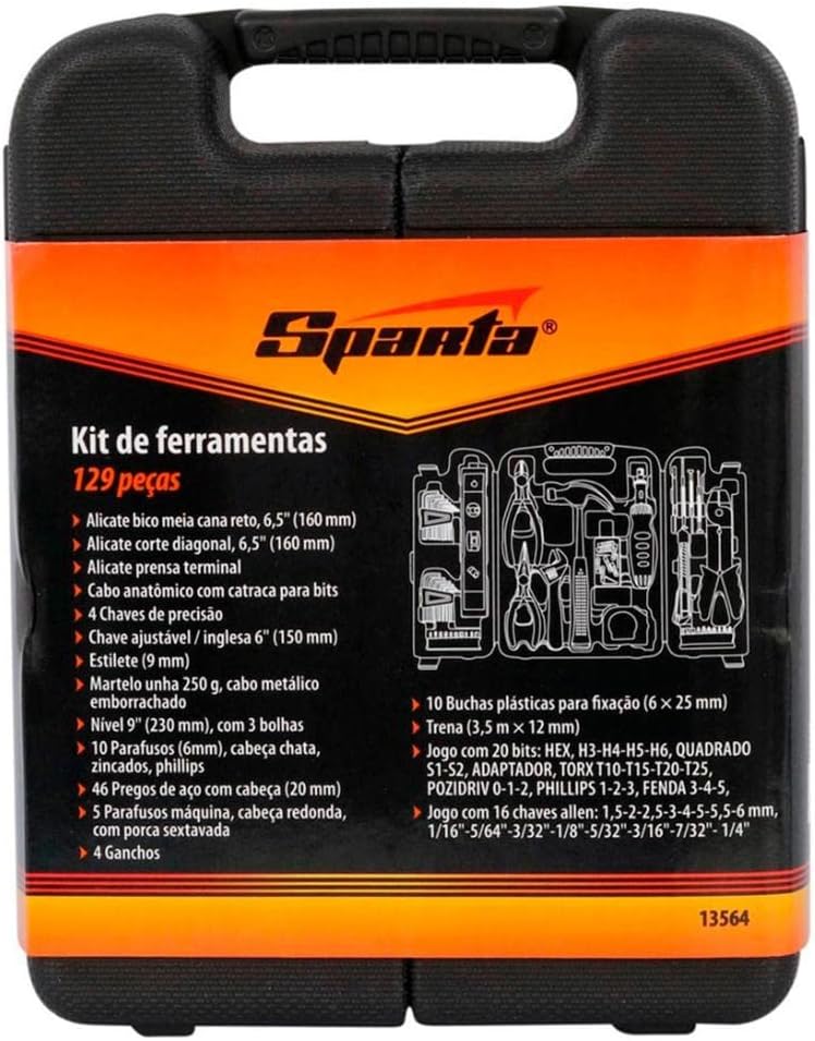 Sparta Maleta de Ferramentas com 129 Peças para Reparos Domésticos e Manutenção - Imagem 2