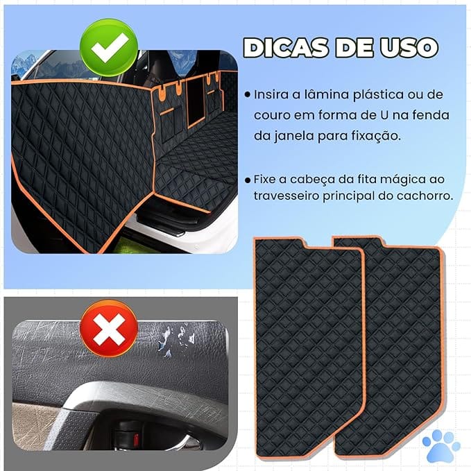 Capa Protetora para Banco Traseiro de Carro para Pets Impermeável com Proteção de Portas - Imagem 4