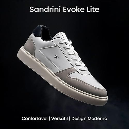 Tênis Sapatênis Masculino Sandrini Evoke Lite Branco, Cinza e Marinho – Casual, Confortável e Versátil - Imagem 7