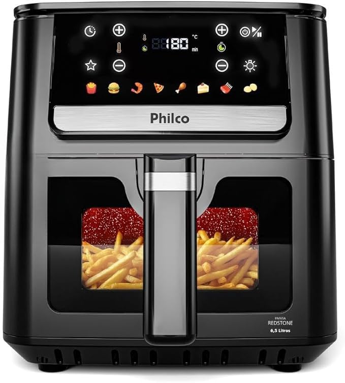 Air Fryer Philco Visor Glass 6,5L com painel digital touch e visor transparente