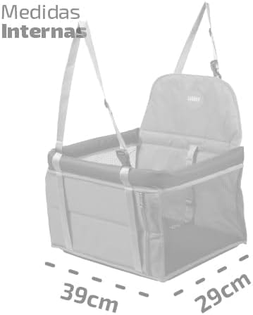 Assento Pet Carro Tubline vermelho e preto para cães e gatos até 10kg - Imagem 5