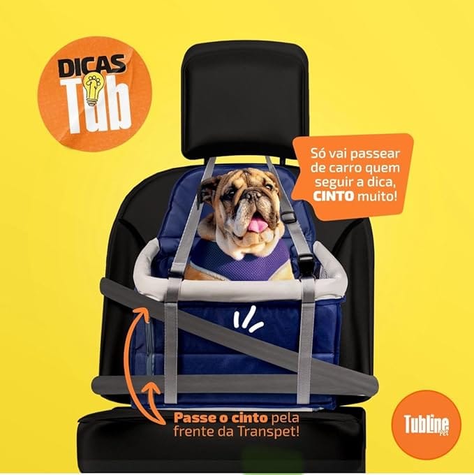 Assento Pet Carro Tubline vermelho e preto para cães e gatos até 10kg - Imagem 2