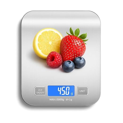 Balança Digital de Cozinha Inox com visor LCD e alta precisão para receitas