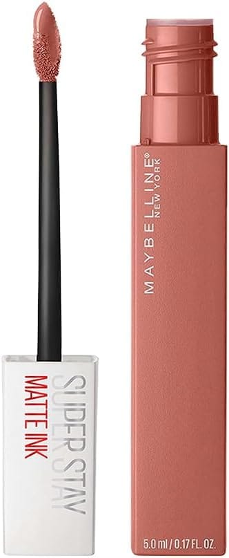 Batom Líquido Maybelline SuperStay Matte Ink cor 65 Seductress nude bege de longa duração