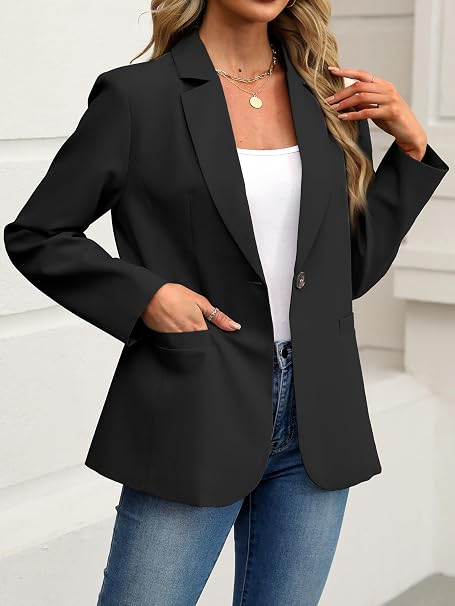Blazer Feminino ELLEVEN Preto Blazer Feminino ELLEVEN Preto blazer casual feminino para trabalho