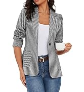 Blazer Feminino ELLEVEN Xadrez Houndstooth: elegância executiva e sofisticação para o trabalho e ocasiões especiais - Imagem 2