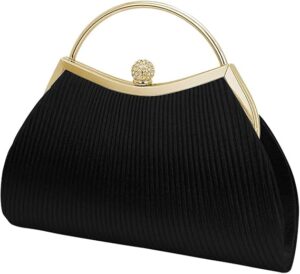 Bolsa Clutch Festa Feminina Preta Daystar com alça metálica dourada e corrente removível