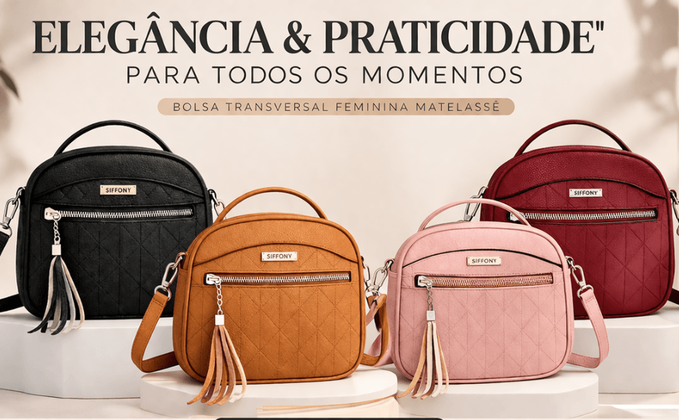 Bolsa Feminina Tiracolo Estilo Baú ESTLINY em Couro Sintético com Alça Ajustável - Imagem 3