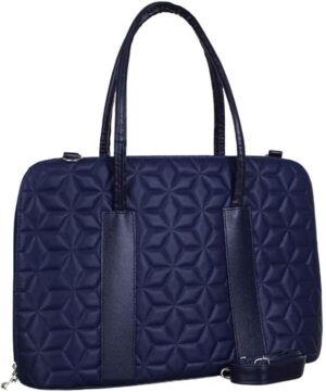 Bolsa Pasta Para Notebook Feminina FM Farmel Diamond Azul frontal para notebook 15,6 polegadas