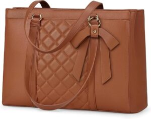 Bolsa Executiva Feminina RAINSMORE marrom para notebook 15,6 polegadas elegante