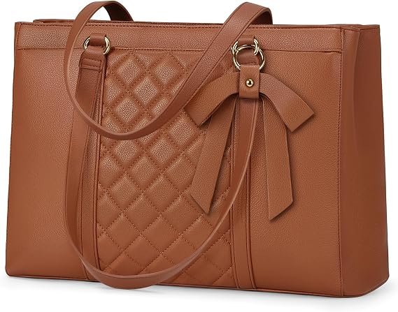 Bolsa Executiva Feminina RAINSMORE marrom para notebook 15,6 polegadas elegante