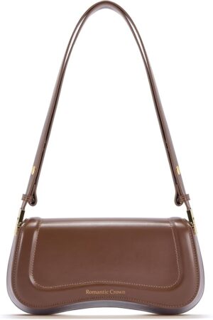 Bolsa de Ombro Feminina Romantic Crown caramelo elegante com alça ajustável