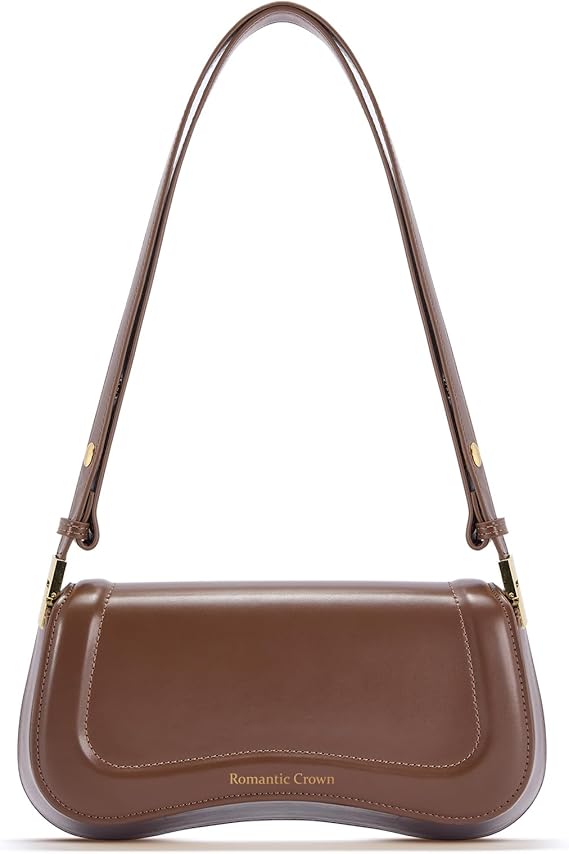 Bolsa de Ombro Feminina Romantic Crown caramelo elegante com alça ajustável