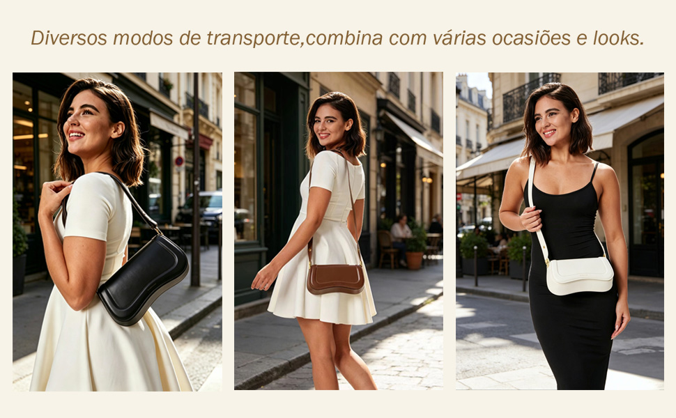 Bolsa de Ombro Feminina Romantic Crown Caramelo Elegante - Imagem 2