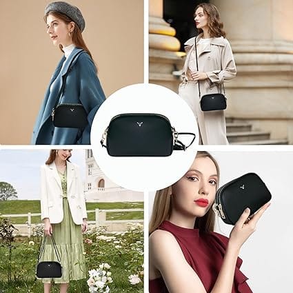 Bolsa Transversal Feminina ALTOMEX em Couro Vegano com 3 Compartimentos e Alça Ajustável - Imagem 6