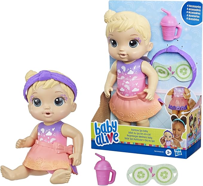 Boneca Baby Alive Cabelos Loiros Dia no Spa com Máscara e Mamadeira 22,5 cm Hasbro - Imagem 7