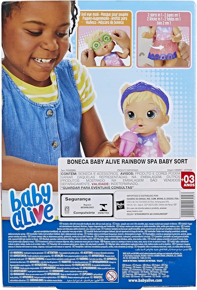 Boneca Baby Alive Cabelos Loiros Dia no Spa com Máscara e Mamadeira 22,5 cm Hasbro - Imagem 5