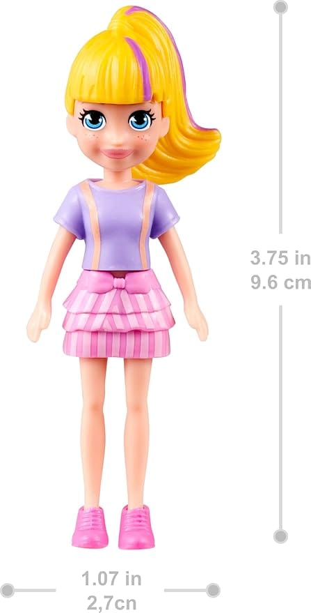 Boneca Surpresa Polly Pocket Mattel 7,62 cm com Visual Fashion e Estilo Divertido para Crianças - Imagem 8