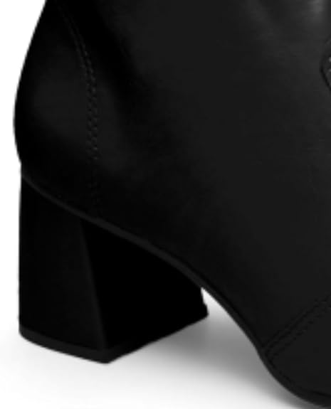 Bota Feminina Bico Fino Conforto Dakota D2751 Preta Cano Curto Salto Bloco - Imagem 2