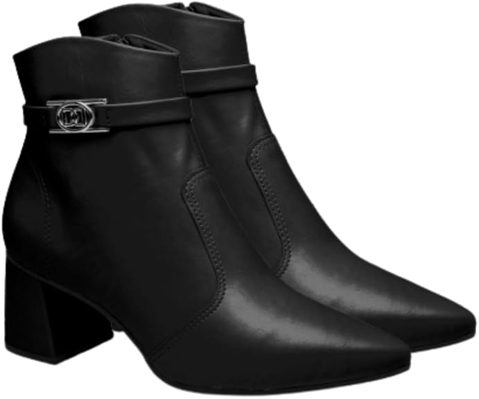 Bota Feminina Bico Fino Conforto Dakota D2751 Preta Cano Curto Salto Bloco - Imagem 3