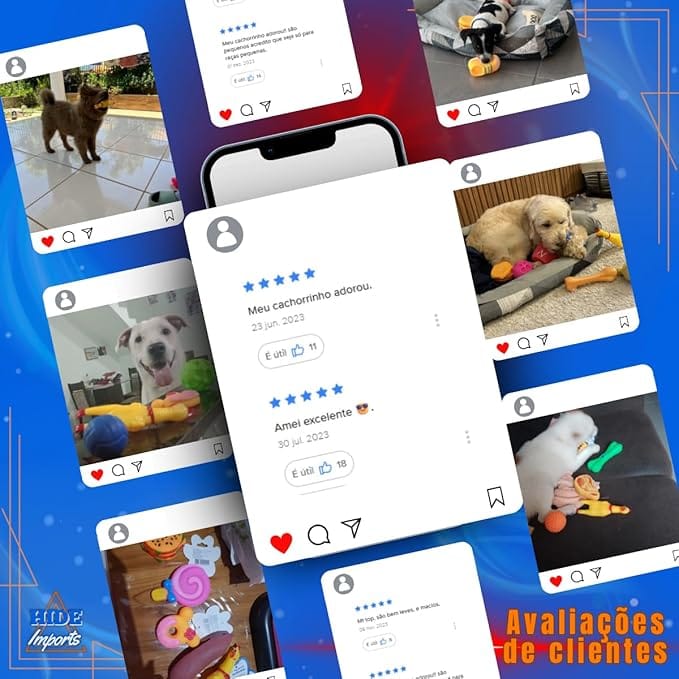 Kit 5 Brinquedos Mordedores para Filhotes com Galinha Sonora e Bolinhas Pet - Imagem 6