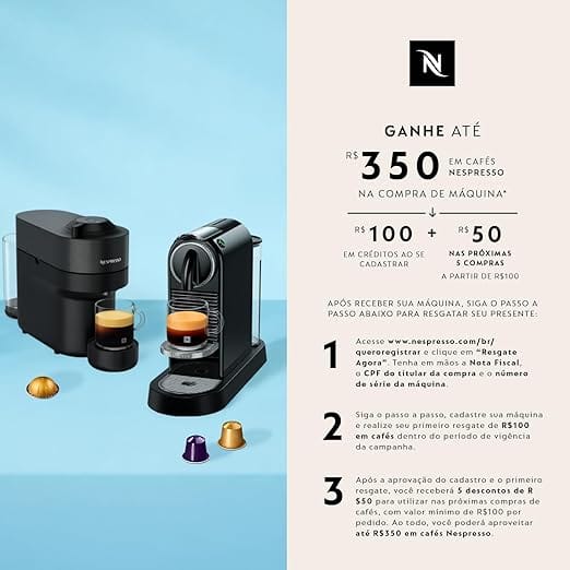 Cafeteira Expresso Nespresso Essenza Mini Preta 220V Original - Imagem 5