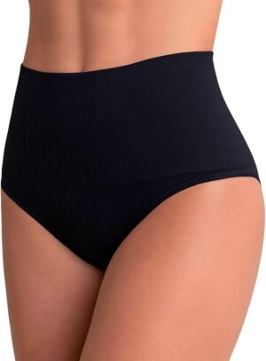Calcinha Modeladora Sem Costura Lupo preta cintura alta modeladora feminina