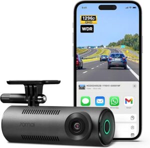 Câmera Frontal Veicular 70mai Dash Cam M310 1296P QHD com WiFi e visão noturna instalada no para-brisa