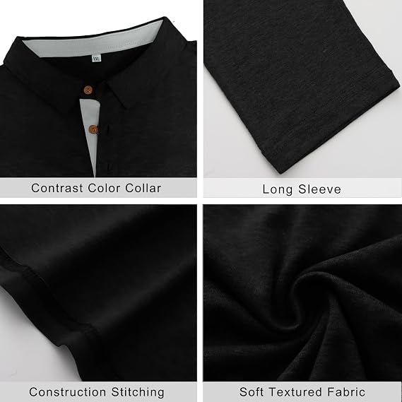 Camisa Polo Masculina Manga Longa PEGENO Casual Premium - Imagem 2