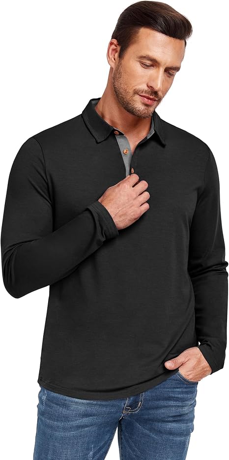Camisa Polo Masculina Manga Longa PEGENO Casual Premium - Imagem 5