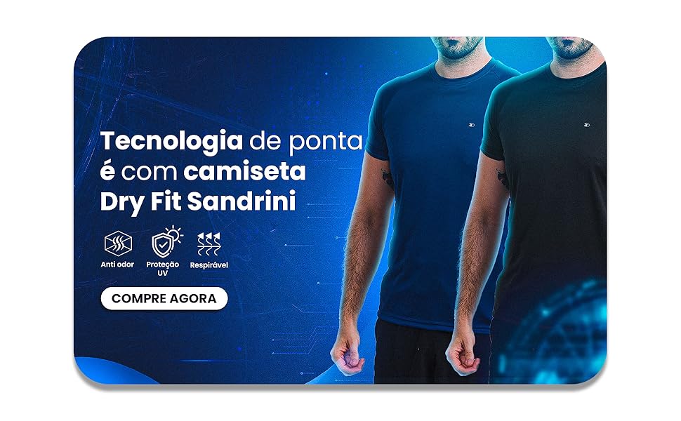Kit 4 Camisetas Dry Fit Sandrini Masculina Academia Treino UV: conforto, tecnologia e desempenho para o dia a dia - Imagem 4