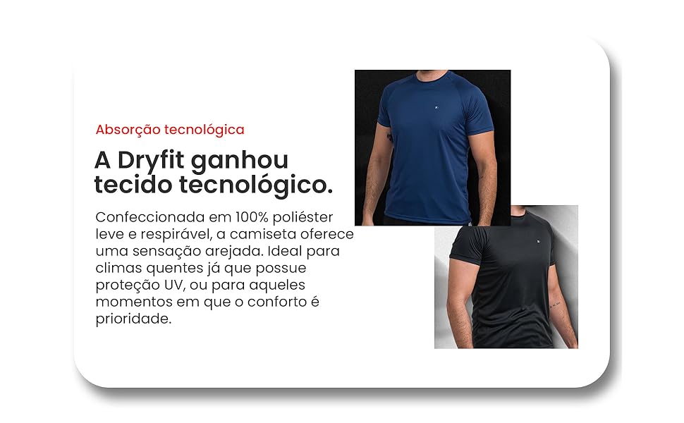 Kit 4 Camisetas Dry Fit Sandrini Masculina Academia Treino UV: conforto, tecnologia e desempenho para o dia a dia - Imagem 3
