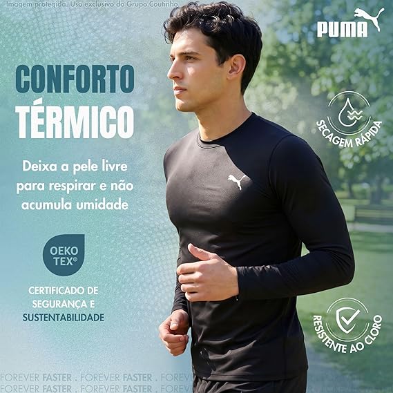 Camiseta Térmica Puma Manga Longa Proteção UV 50+: desempenho, proteção e conforto para atividades ao ar livre - Imagem 4
