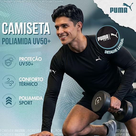 Camiseta Térmica Puma Manga Longa Proteção UV 50+: desempenho, proteção e conforto para atividades ao ar livre - Imagem 6