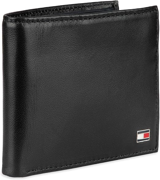 Carteira Masculina Tommy Hilfiger de Couro preta com proteção RFID