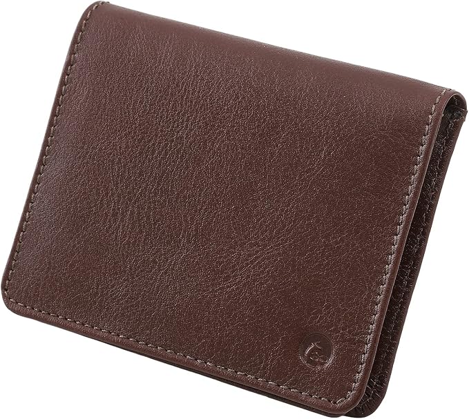 Carteira Couro50 Slim Masculina em couro legítimo cor pinhão