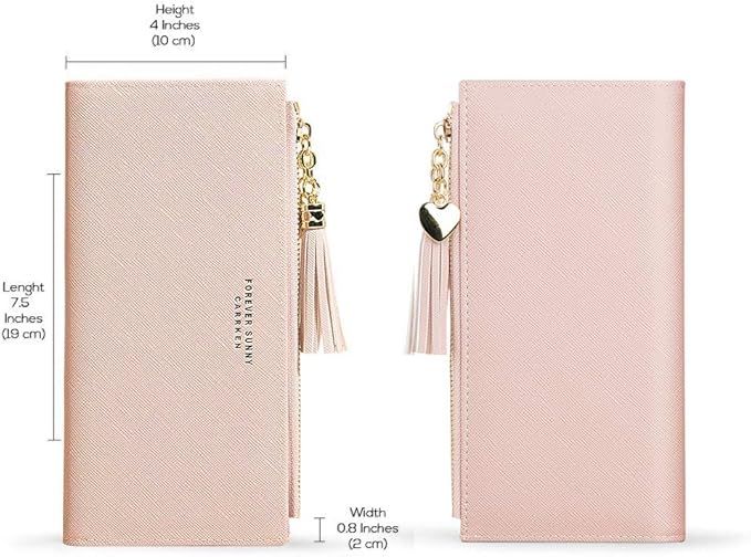 Carteira Feminina Longa Valentoria com Zíper e Tassel: elegância minimalista e grande capacidade para o dia a dia - Imagem 6