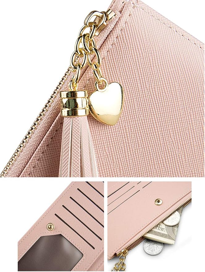 Carteira Feminina Longa Valentoria com Zíper e Tassel: elegância minimalista e grande capacidade para o dia a dia - Imagem 8