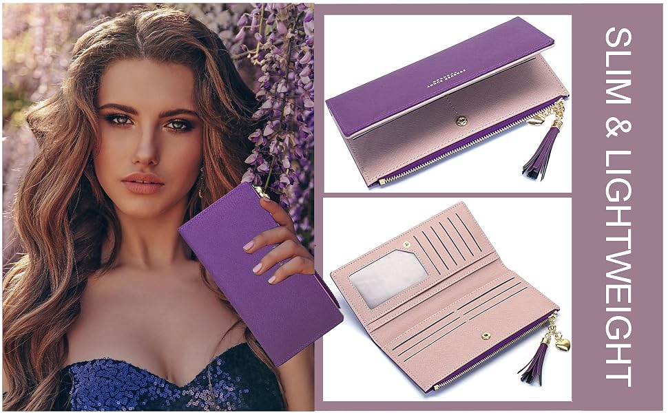 Carteira Feminina Longa Valentoria com Zíper e Tassel: elegância minimalista e grande capacidade para o dia a dia - Imagem 3