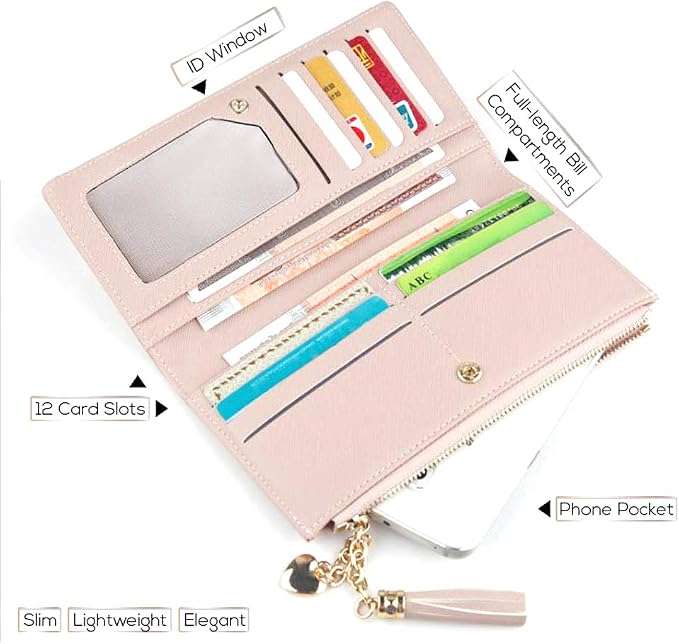 Carteira Feminina Longa Valentoria com Zíper e Tassel: elegância minimalista e grande capacidade para o dia a dia - Imagem 9