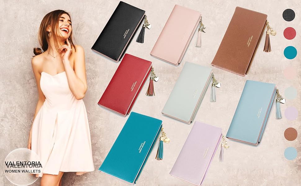 Carteira Feminina Longa Valentoria com Zíper e Tassel: elegância minimalista e grande capacidade para o dia a dia - Imagem 4